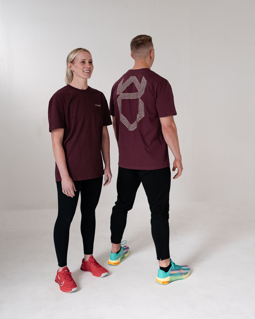UNISEX HEAVYWEIGHT OVERSIZE TEE (Cherry) - Viking Fitness Project
