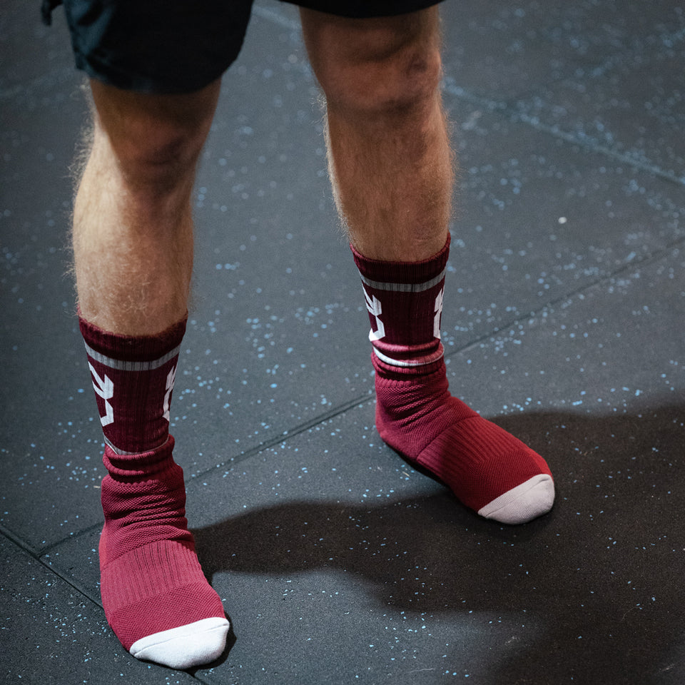 CREW SOCK (Maroon) - Viking Fitness Project
