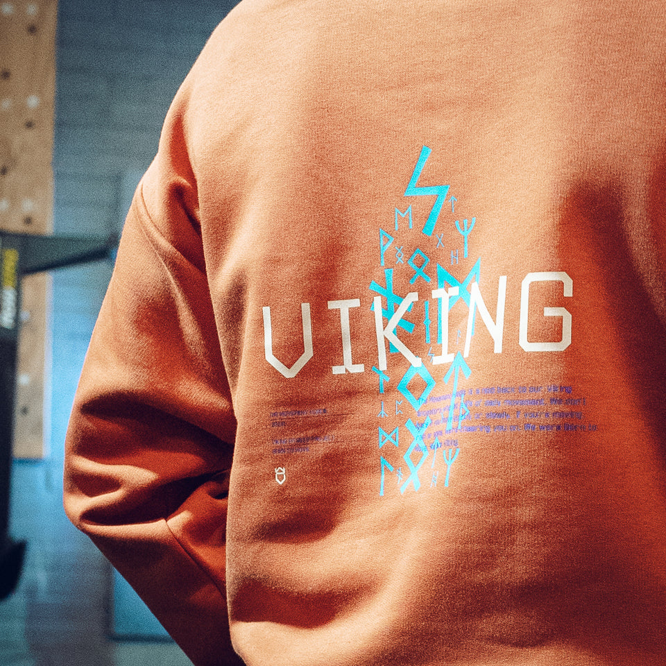 Unisex Oversized Hoodie (Orange) - Viking Fitness Project