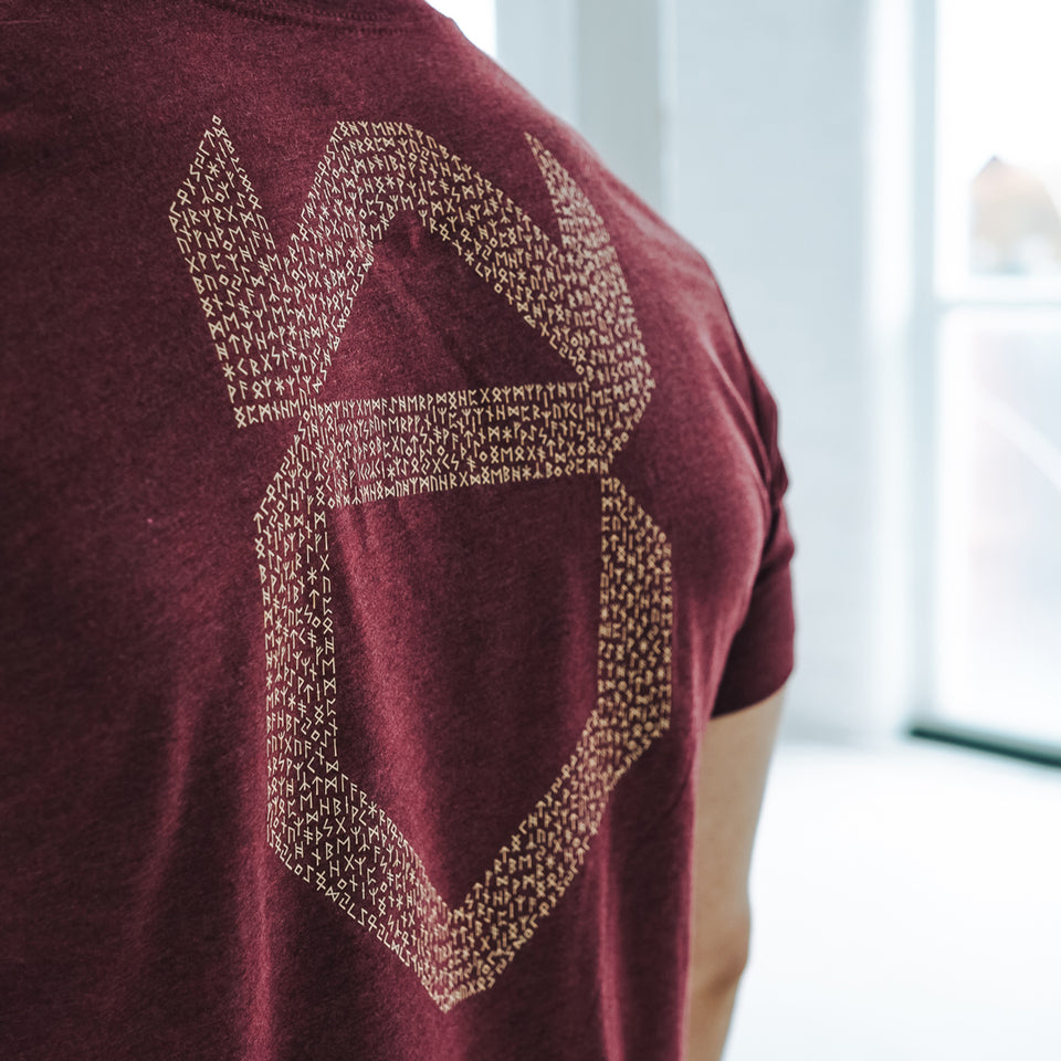 RUNE TEE (Cardinal Red) - Viking Fitness Project