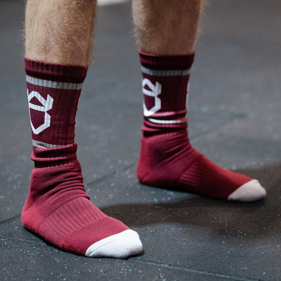 CREW SOCK (Maroon) - Viking Fitness Project