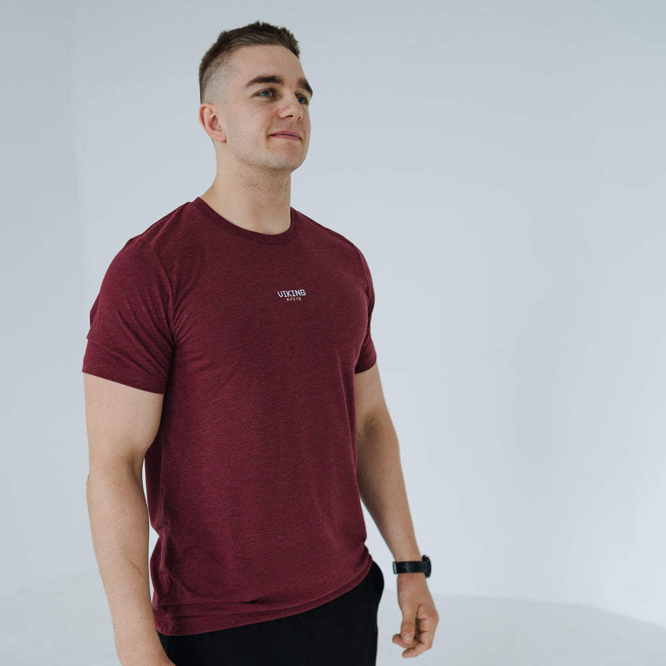 RUNE TEE (Cardinal Red) - Viking Fitness Project