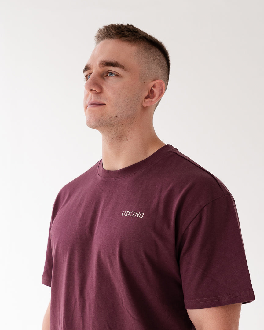 UNISEX HEAVYWEIGHT OVERSIZE TEE (Cherry) - Viking Fitness Project
