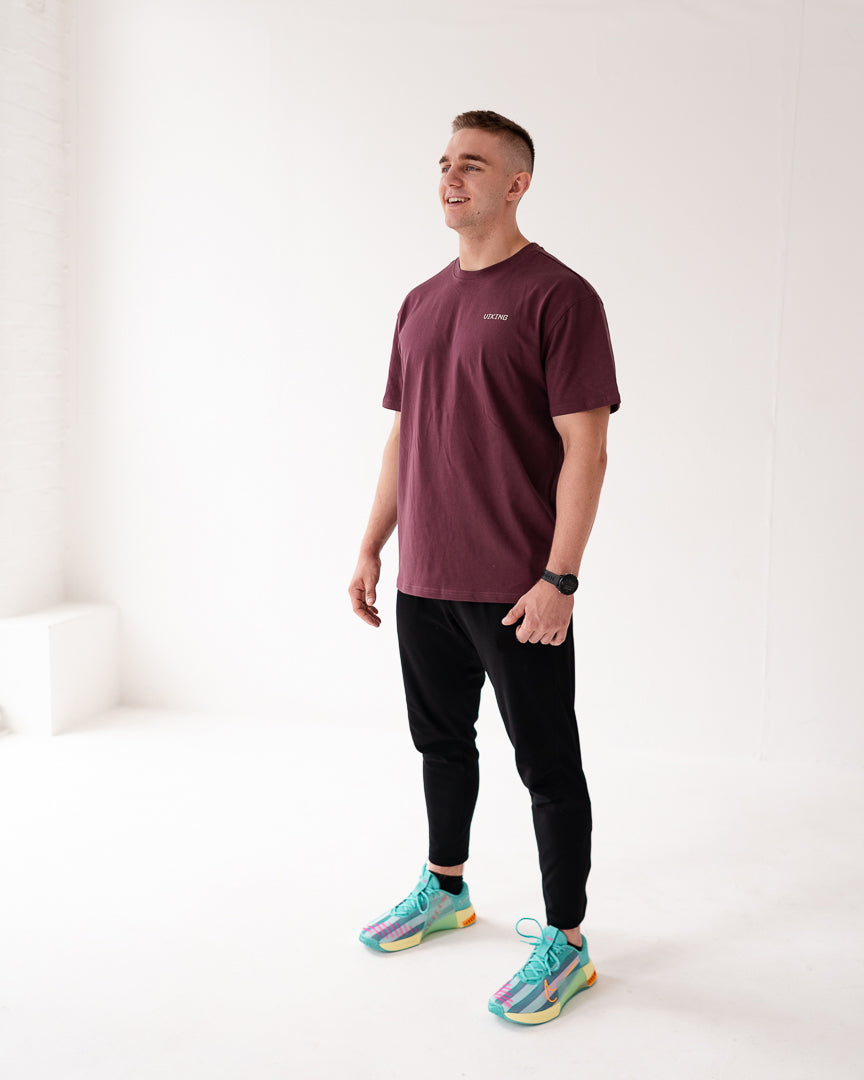 UNISEX HEAVYWEIGHT OVERSIZE TEE (Cherry) - Viking Fitness Project