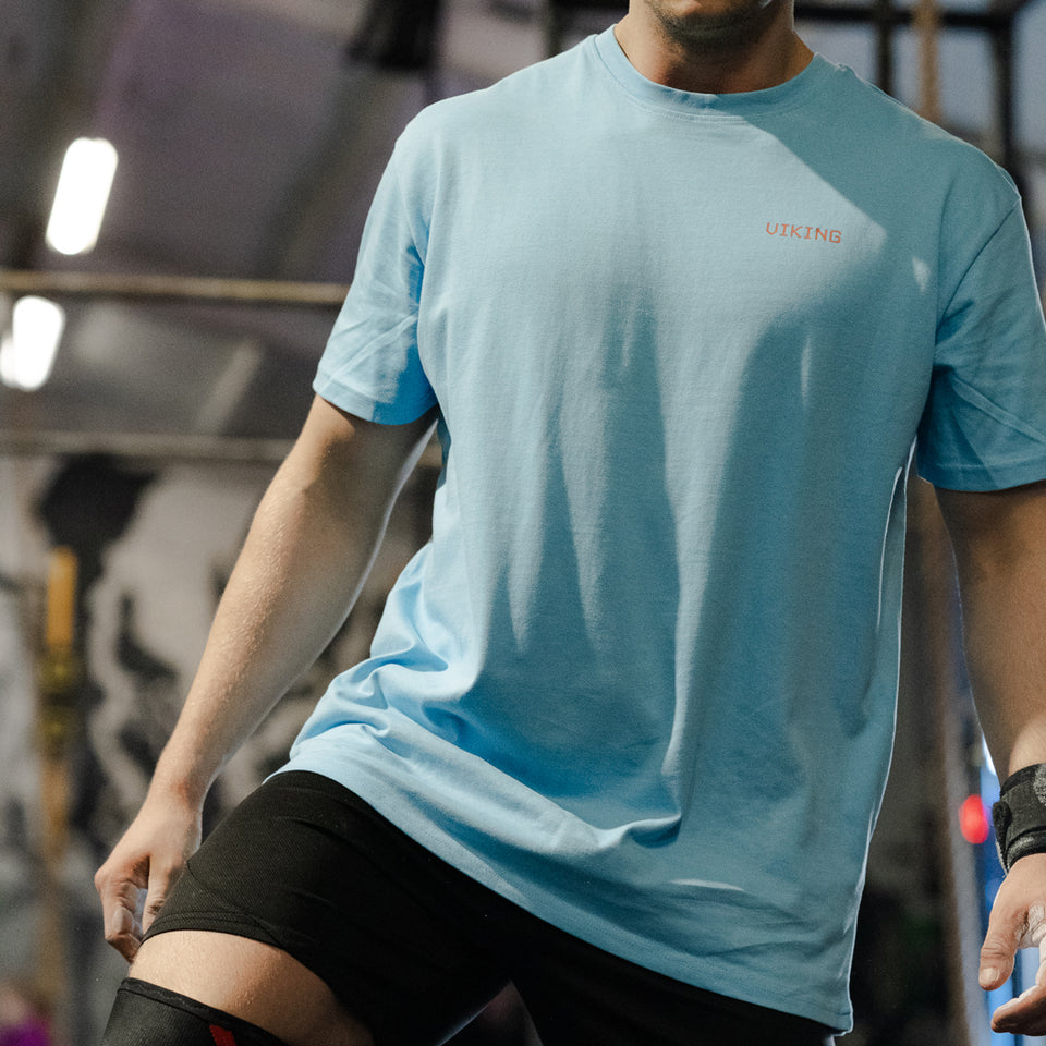 UNISEX HEAVYWEIGHT OVERSIZE TEE (Baby Blue) - Viking Fitness Project