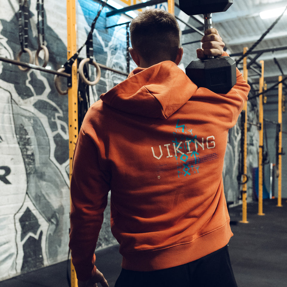 Unisex Oversized Hoodie (Orange) - Viking Fitness Project