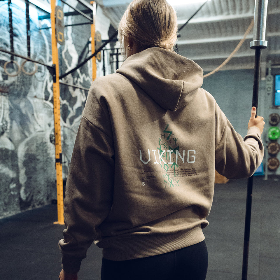 Unisex Oversized Hoodie (Sand) - Viking Fitness Project