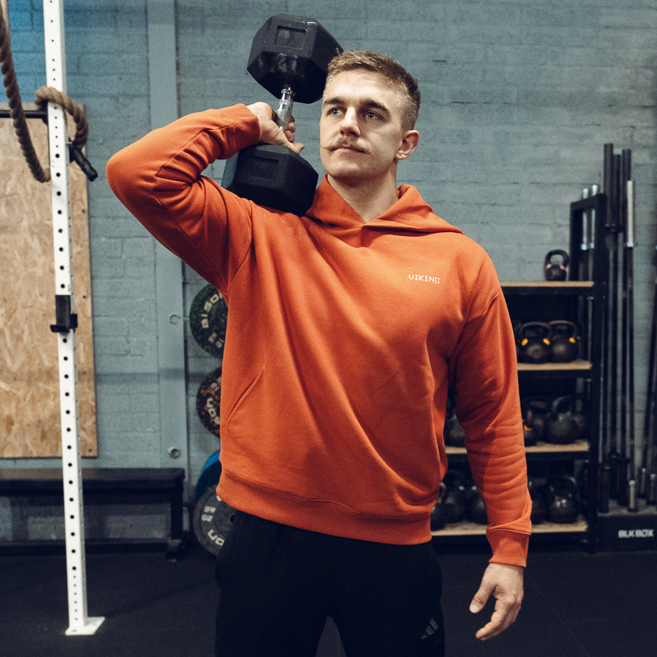 Unisex Oversized Hoodie (Orange) - Viking Fitness Project
