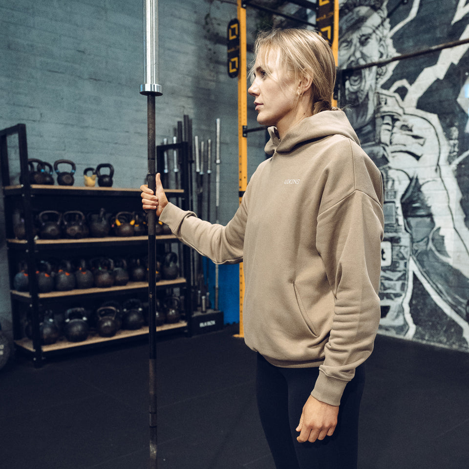 Unisex Oversized Hoodie (Sand) - Viking Fitness Project