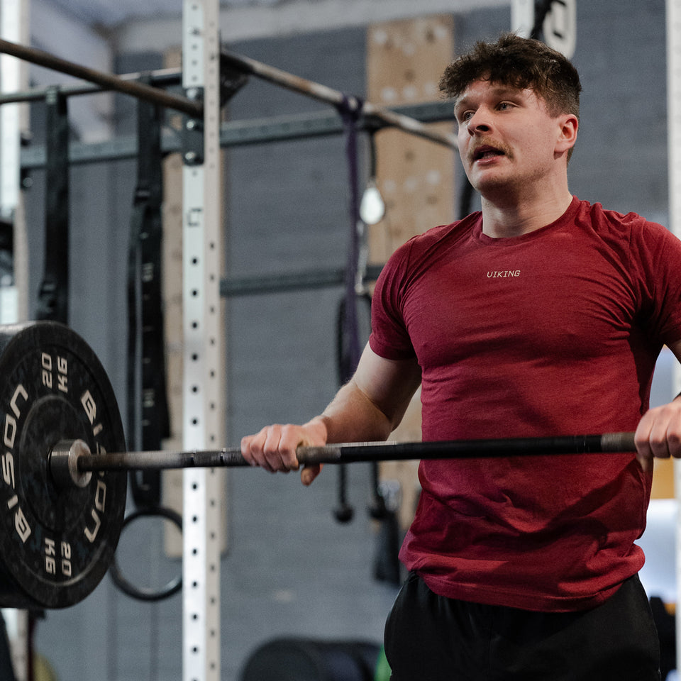 BASE TRAINING TEE (Cardinal Red) - Viking Fitness Project