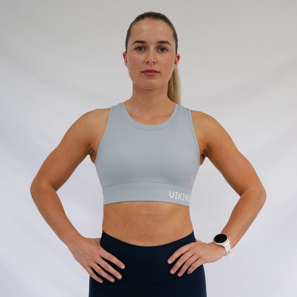 [STONE] HIGH NECK SPORTS BRA - Viking Fitness Project