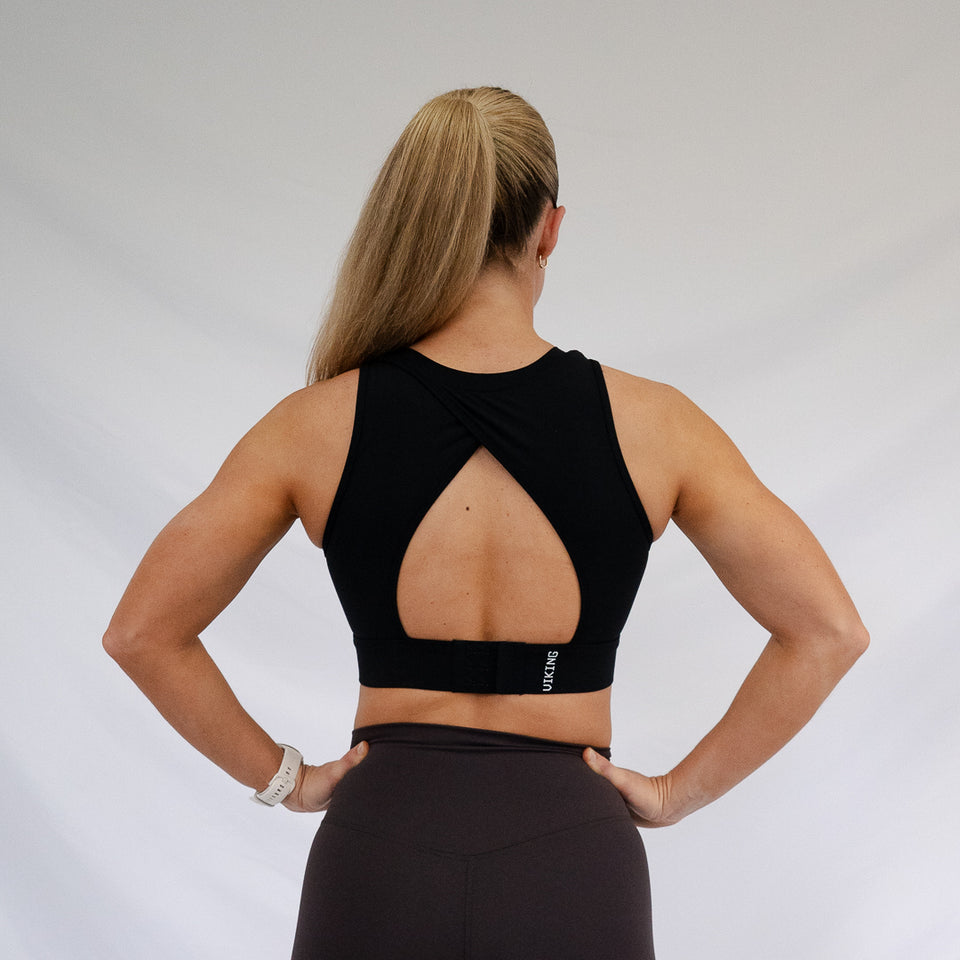 [BLACK] HIGH NECK SPORTS BRA - Viking Fitness Project