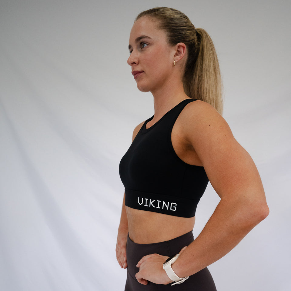 [BLACK] HIGH NECK SPORTS BRA - Viking Fitness Project