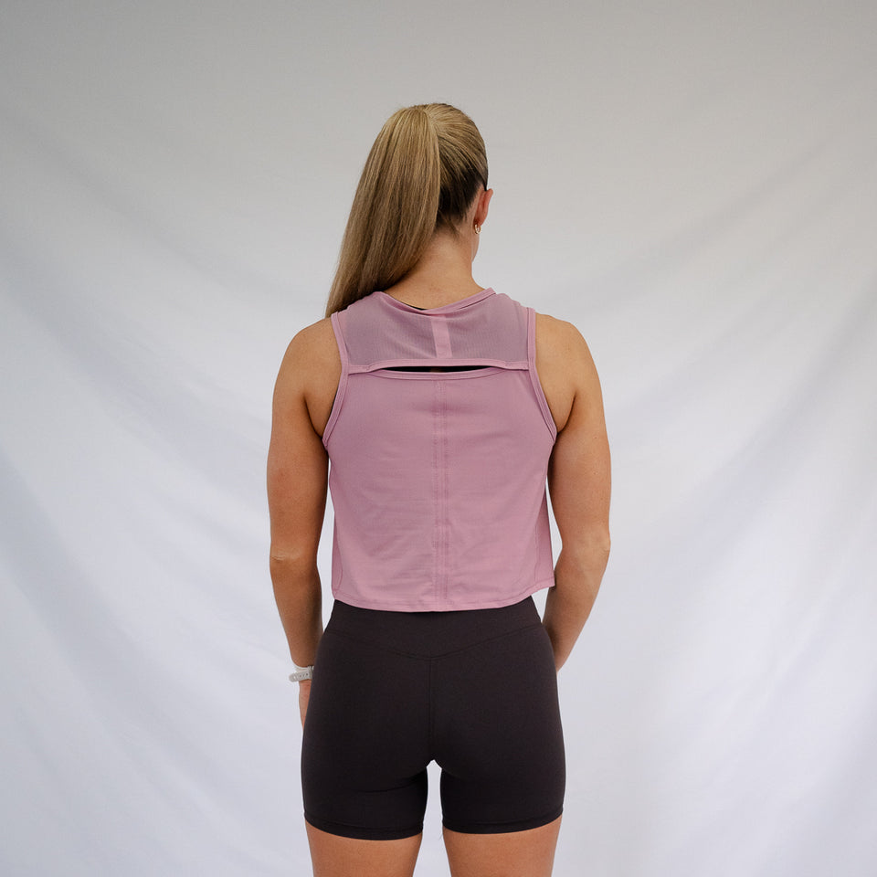 PERFORMANCE CROPPED TANK TOP [Pearl Pink]
