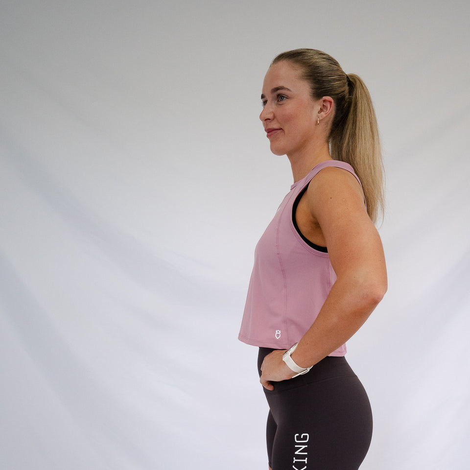 PERFORMANCE CROPPED TANK TOP [Pearl Pink]
