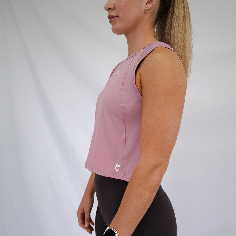 PERFORMANCE CROPPED TANK TOP [Pearl Pink]