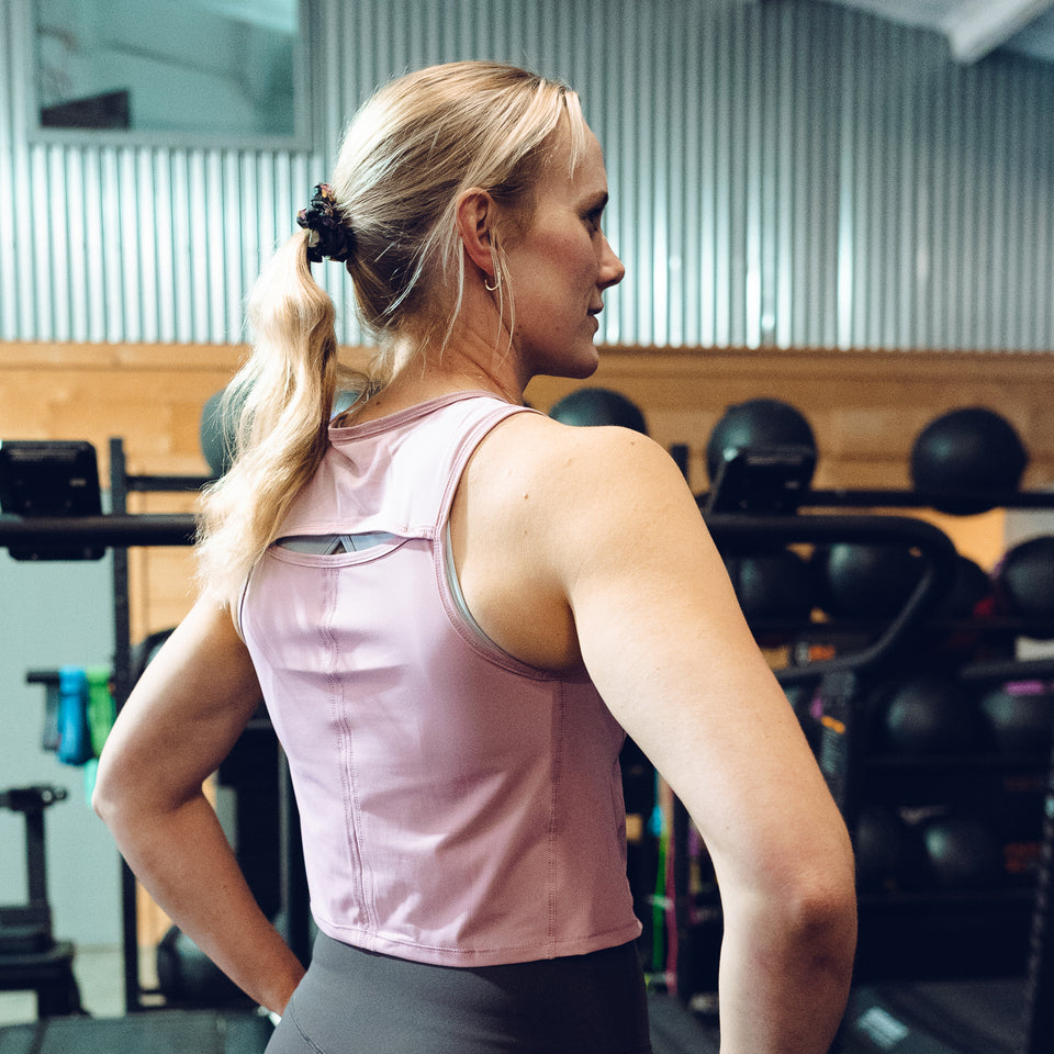 PERFORMANCE CROPPED TANK TOP [Pearl Pink]