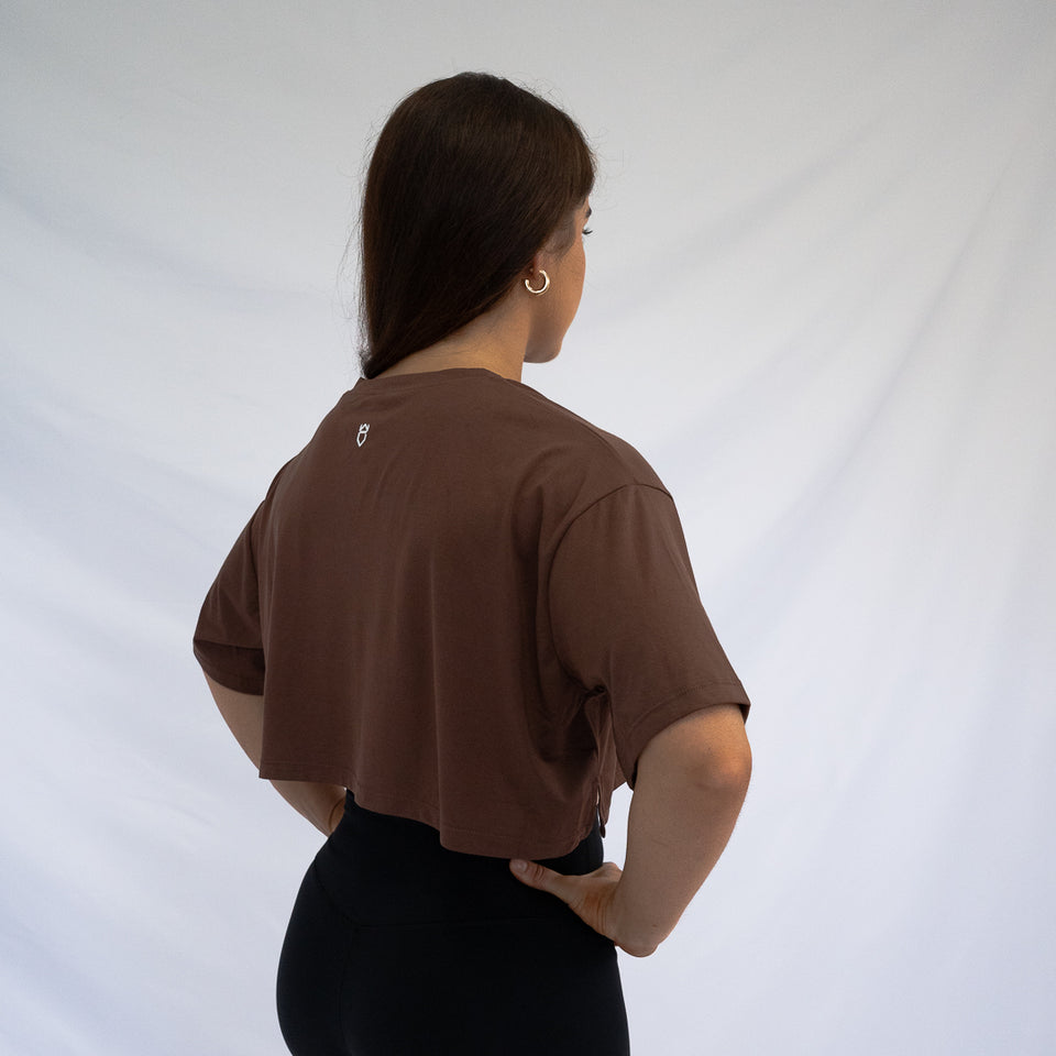 OVERSIZE CROPPED TEE [Brown] - Viking Fitness Project