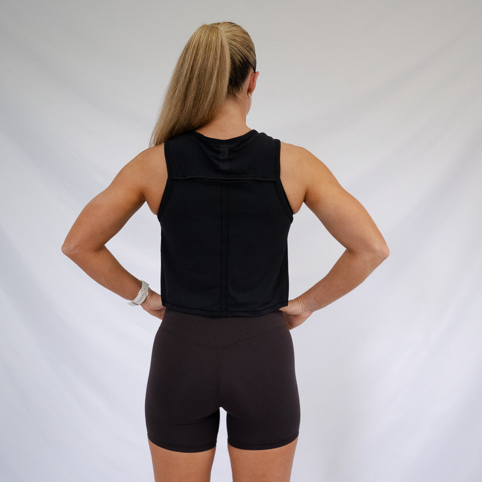 PERFORMANCE CROPPED TANK TOP [Black]